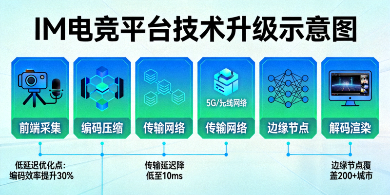IM电竞平台技术升级示意图 - 展示低延迟直播技术架构