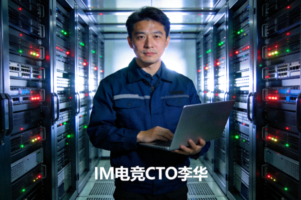 IM电竞CTO李华肖像 - 技术专家在服务器机房的工作照