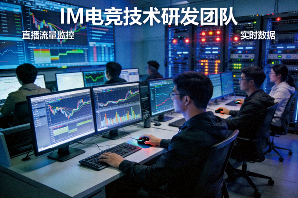 IM电竞技术研发团队工作场景 - 工程师在数据中心监控直播流量