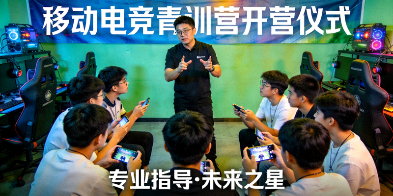 移动电竞青训营开营仪式 - 年轻学员在接受专业教练指导